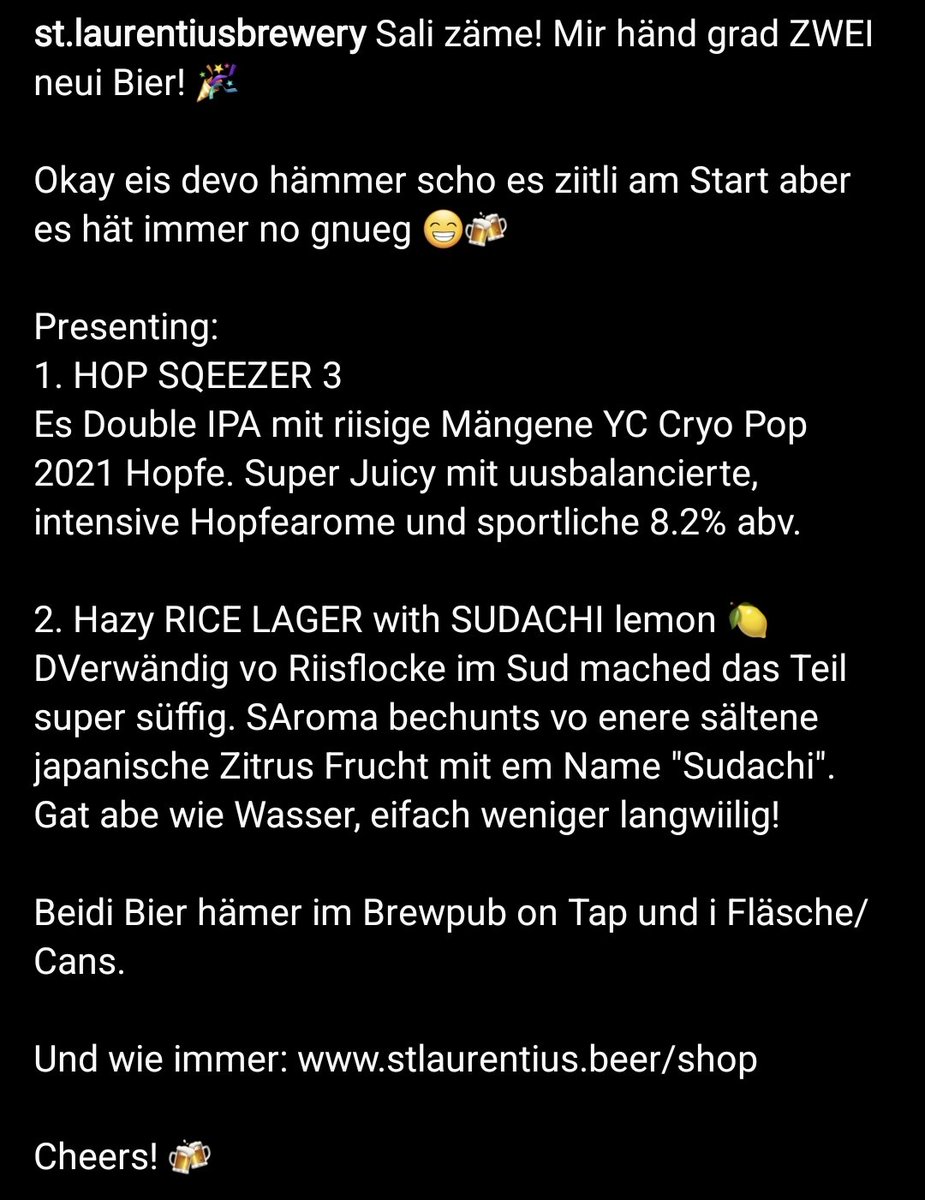 LaurentiusBeer's tweet photo. Übrigens...
🥰🍻🤗
#craftbeer #hopsqueezer #sudachi #stlaurentius #bülach https://t.co/FOGWkisiFl