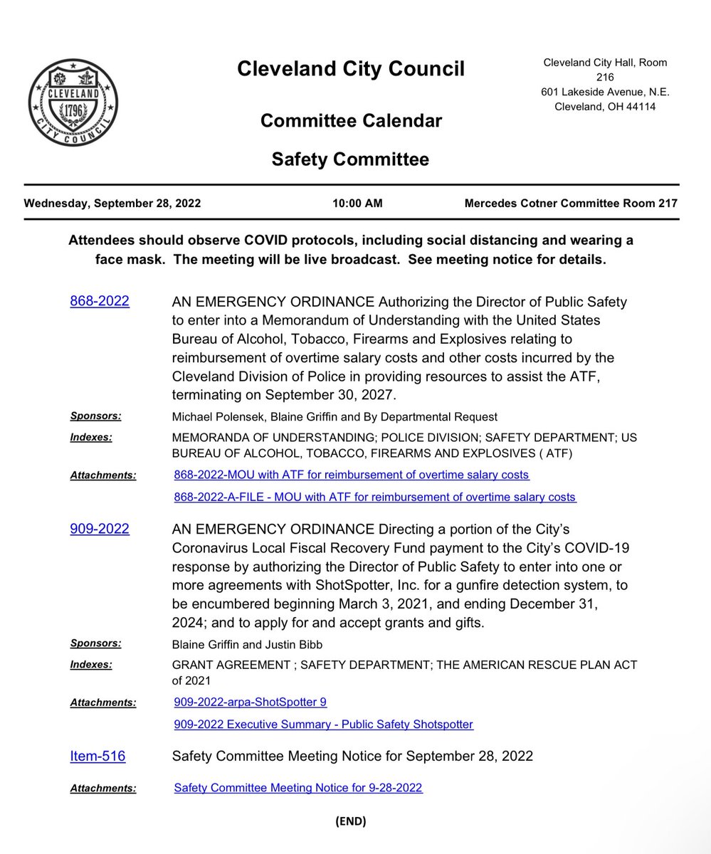 RosiePalfy's tweet photo. I’m watching the @CleCityCouncil #Safety Committee meeting. They’re talking about spending $2.7 million in #ARPA funds on expanding #ShotSpotter #technology. It would expand the coverage by an additional 13-square miles. #CLEpolice #Cleveland #police #PublicSafety #GunViolence https://t.co/0AEDpSEooG
