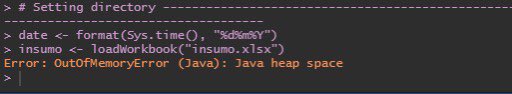 xzxxlmxtxx's tweet photo. ¿Alguien sabe cómo evitar este error al trabajar con un excel muy grande desde R?

Someone knows how to avoid this error while working a excel too big in R?

#RStats #TidyTuesday #Rhelp #Rstudio #dataScientist #datascience #bigdata #programming https://t.co/6nItCvMzfR