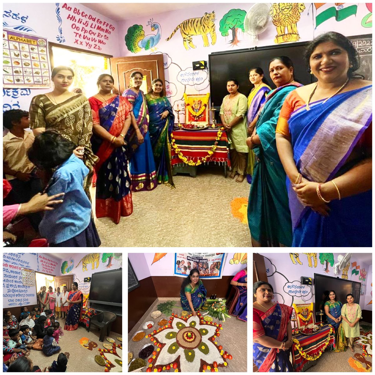 BjpMahila's tweet photo. #AdarshAnganwadi campaign is being conducted by Bangalore Central Mahila Morcha celebrated PM Narendra Modiji's birthday by honouring the staff and serving nutritious food to students of Anganwadi Sarvagnanagar ward59    @rekhagovind6 @BharathiSmitha @blsanthosh @SumaSri38008151 https://t.co/w1wuT2VAPD