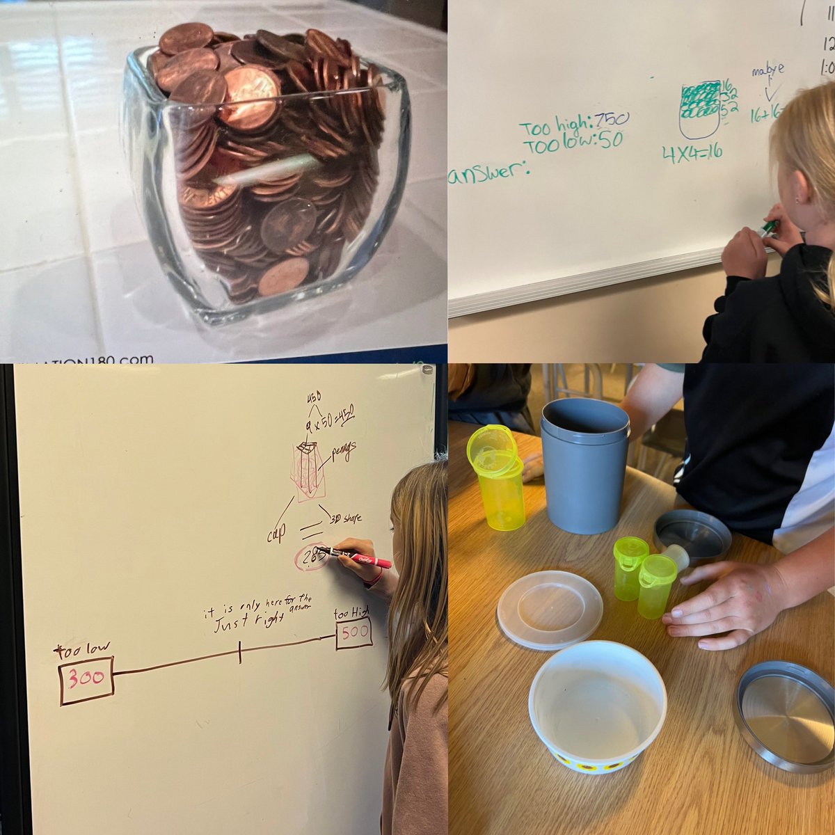 5/6s <a href="/bandedpeakrvs/">Banded Peak School</a> exploring different strategies to make reasonable estimates. I love the prompts from <a href="/Estimation180/">Estimation 180</a>! #rvsed #rvsnumeracy