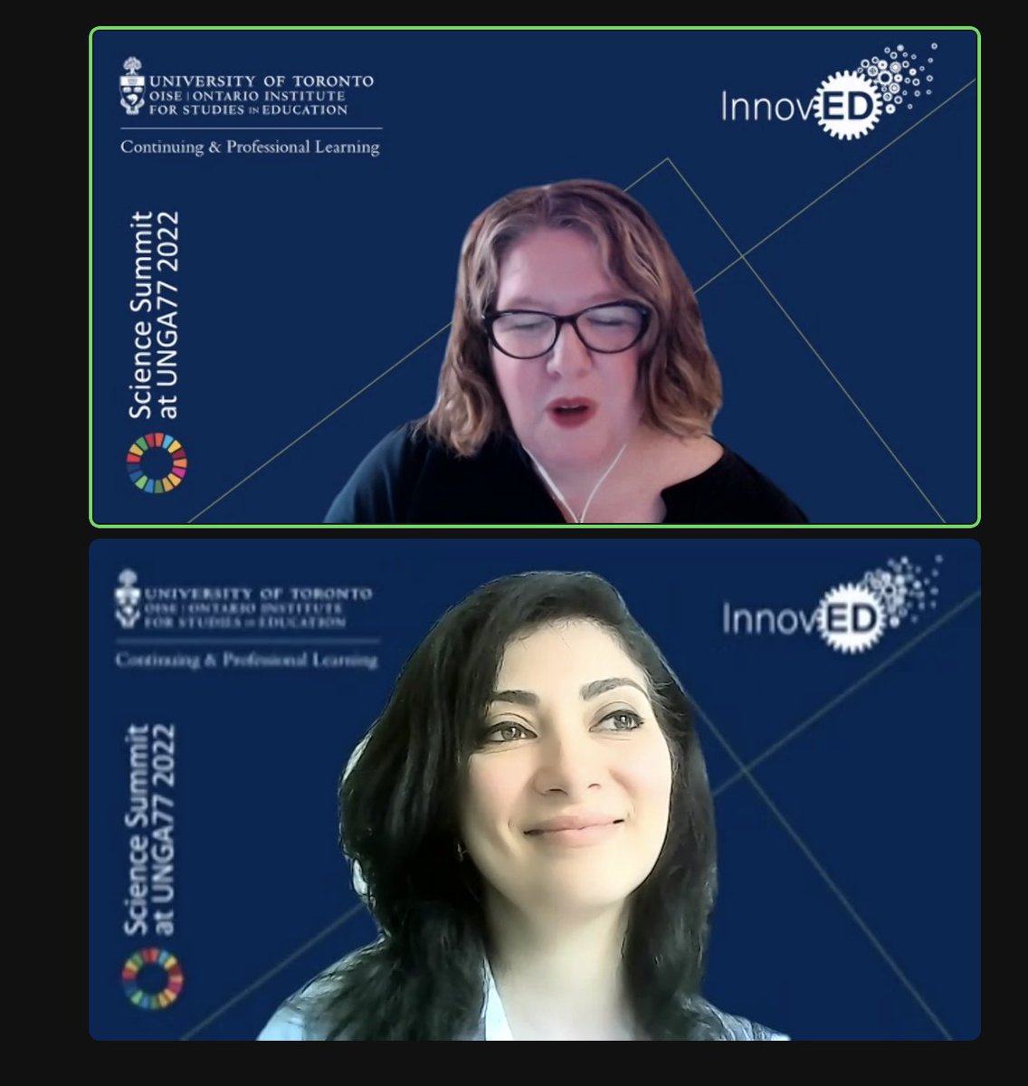 OISE_CPL's tweet photo. Diana Al-Dajani, founder of @eduTechnoz , joins us to share their innovative approach to Arabic language learning, embedded with an evolving phonics-focused model and gamification. Have fun and fall in love with Arabic! #unsciencesummit #oiseuoft #oisecpl https://t.co/bTOCIpIvJn