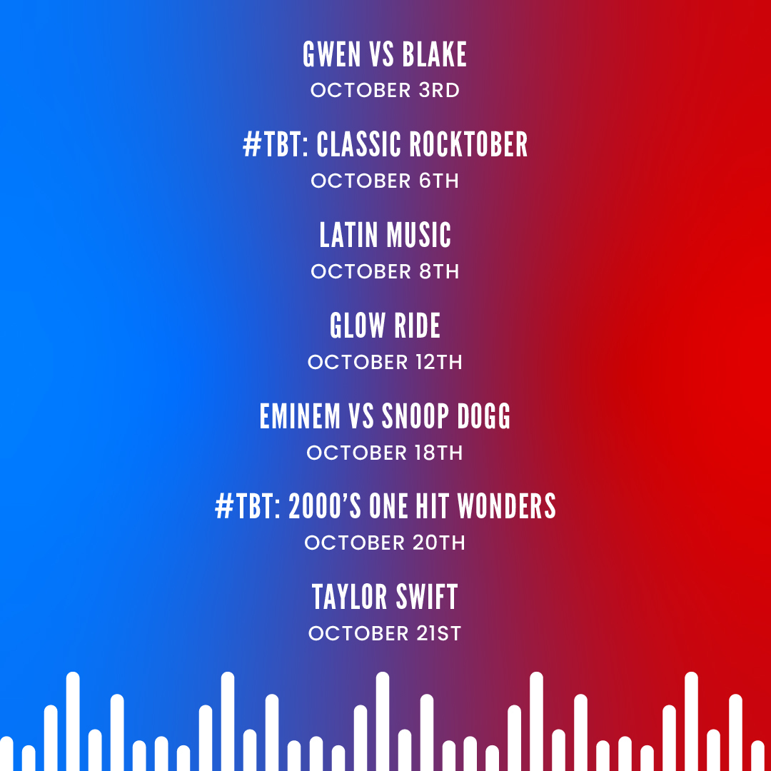 cyclebar's tweet photo. Introducing #cyclebeats theme rides for October!
Who's ready to #clipinturnup this month?!🎶 Swipe to see what we have in store for YOU!
Comment which theme ride you're most excited for below!
#cyclebeats #cyclebar #rockyourride https://t.co/Au2PJvdz43