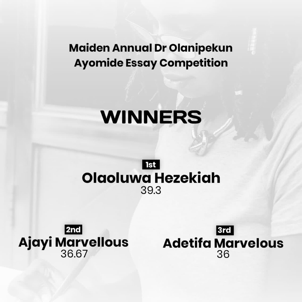 drolanipeks's tweet photo. As part of my contribution of giving back to my alma mater, I officially kicked off "DR. OLANIPEKUN AYOMIDE Annual Essay Competition" for medical students. 
   The winners were all rewarded with their gifts during the EKSUMSA’s health week last week Saturday. https://t.co/u1Ex2sEQiU