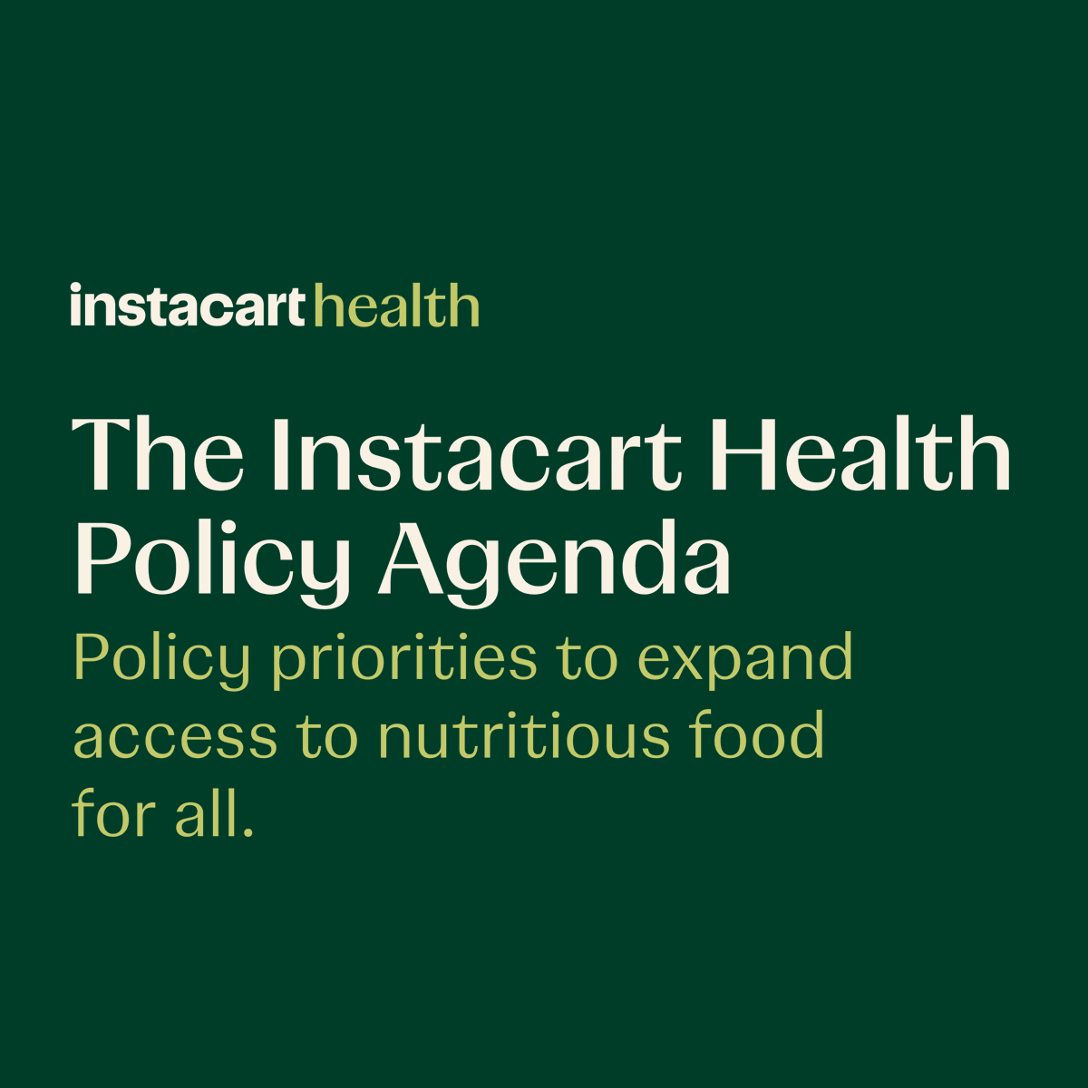 With Instacart Health, we're expanding our policy advocacy to help combat hunger, enhance nutrition, and   improve health outcomes. Together, we can make a real and lasting impact against these challenges. Here's how ➡️ instacart.com/company/static…