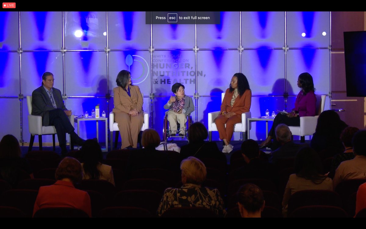 .<a href="/amprog/">American Progress</a> <a href="/SeeMiaRoll/">SeeMiaRoll</a> tells #WHConfHungerHealth on the imperative for full inclusion in research to #EndHunger: 
People aren't voiceless, everyone has a voice, but people aren't listened to. 🔥🔥🔥

#DemolishDisabledPoverty
