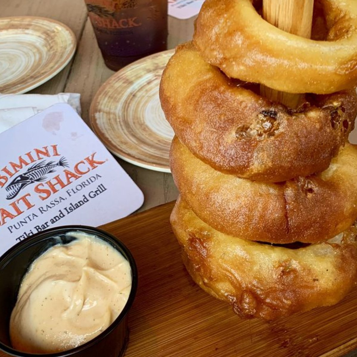 BaitBimini's tweet photo. The perfect comfort food can be found at Bimini Bait Shack. Stop in soon to order our world-famous onion rings for the table! https://t.co/A8X1ipZLSq