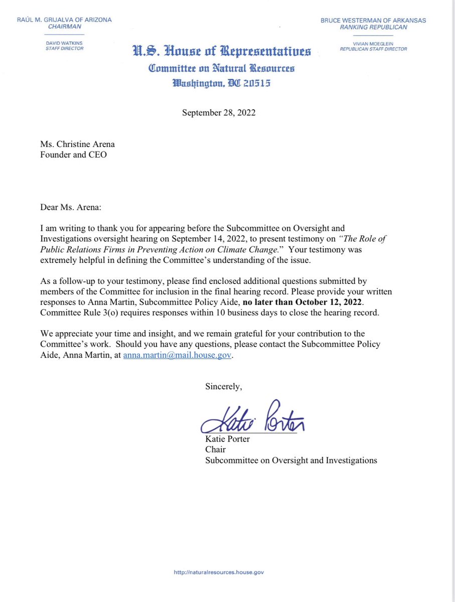 This letter made my day. Thanks to @RepKatiePorter and @NRDems for leading this critical investigation. I remain optimistic that it will lead to substantive change across the PR and ad industry.