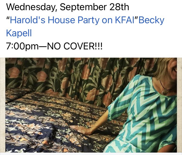 331club's tweet photo. Wednesday, September 28th
“Harold's House Party on KFAI”Becky Kapell
7:00pm—NO COVER!!!
@kfaiFMradio @BeckyKapell
#331club #northeastminneapolis #northeastmpls #minneapolis #mpls #minnesota #mn #minneapolismusic https://t.co/tdAHhbPuLw