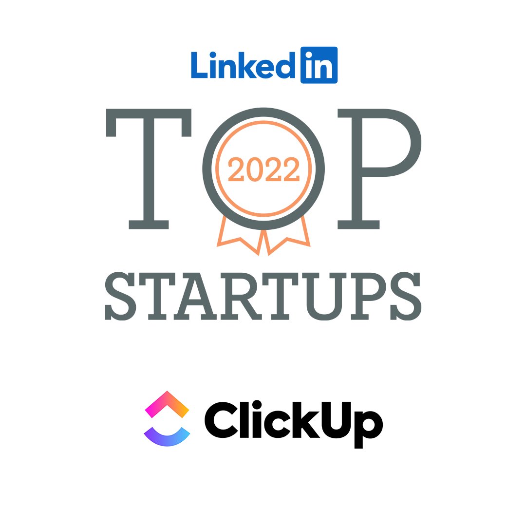 clickup's tweet photo. ClickUp made the 2022 list of LinkedIn's Top 50 startups, landing at #13!

Thank you to LinkedIn, and to each and every person who's helped us get here.💜 
#LinkedInTopStartups
https://t.co/jCdzD01FHF https://t.co/O7j6lcte9e