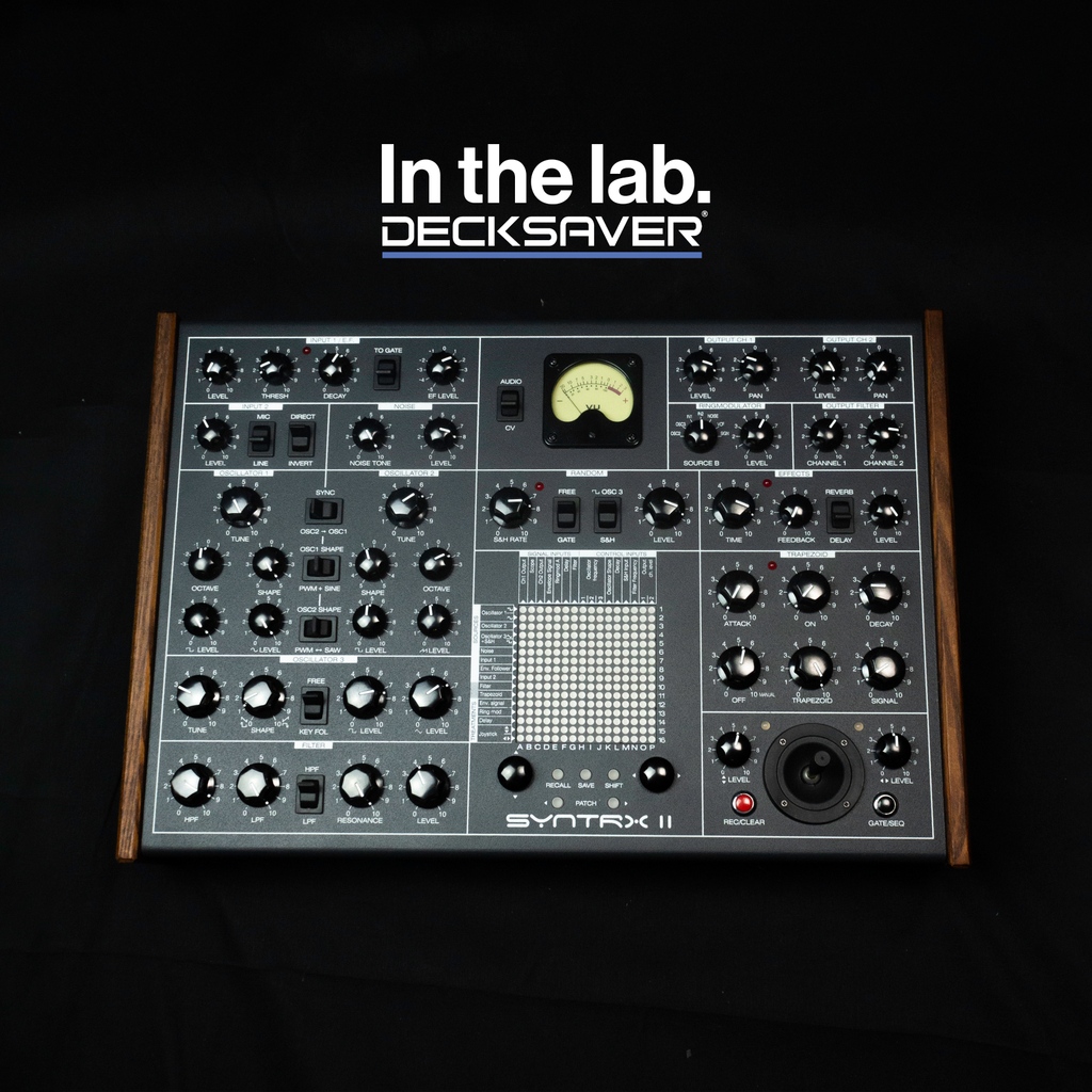 Decksaver's tweet photo. 🥼 I N T H E L A B 🥼
The @EricaSynths Syntrx II wouldn't look out of place in a sci-fi movie. This wonderful device is pure analog heaven!
A new Decksaver cover is coming soon!
#decksaver #ericasynths #synths #synth #synthnerds #analog https://t.co/ymJAkz1CGW