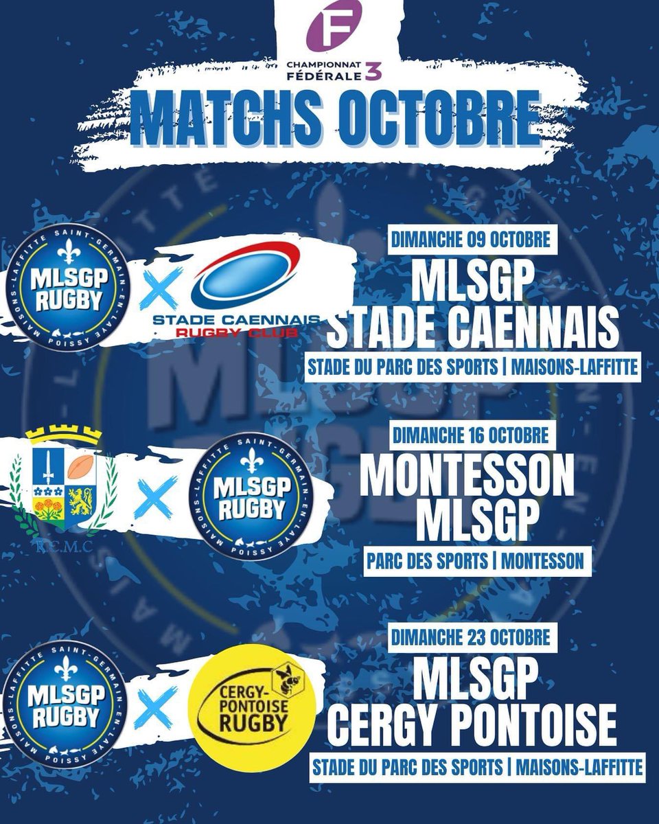 💙💛 MATCHS À VENIR 💛💙

Très belle entame de saison pour nos seniors ! Un premier bloc de réussite pour nos deux équipes qui a su rapporter les 10 points / 10 🎉

Repos pour ce week-end avant d’enchaîner avec un solide bloc de 3 matchs ! ⚔️

#mlsgp78 #mlsgpfamily #mlsgp78