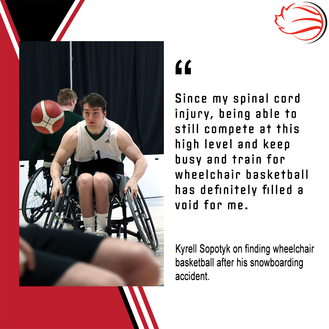 WCBballCanada's tweet photo. Finding wheelchair basketball has helped Kyrell Sopotyk fill a void since his accident. Read more in this month's Future Watch feature: https://t.co/i4XSLo2e7E
#FutureWatch | #WBWeek22 https://t.co/O2oqbDRRQq