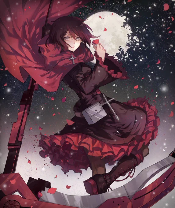 Drawing of Ruby  for the release of 's mini album for #RWBY Ice Queendom.Get her themed wallpaper here  until October 3rd.#Void_Chords 