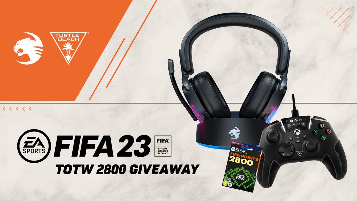 TurtleBeachPC's tweet photo. TOTW 2 in #FIFA23 looks STACKED, so let's start your FUT team off the right way with a giveaway 👀

Up for grabs...
▪️Syn Max Air
▪️Recon Controller
▪️2800 FIFA Points

To enter, follow @ROCCAT &amp; @TurtleBeach, like, retweet and comment telling us which card you'd like to pack! https://t.co/uB4jX9khPO