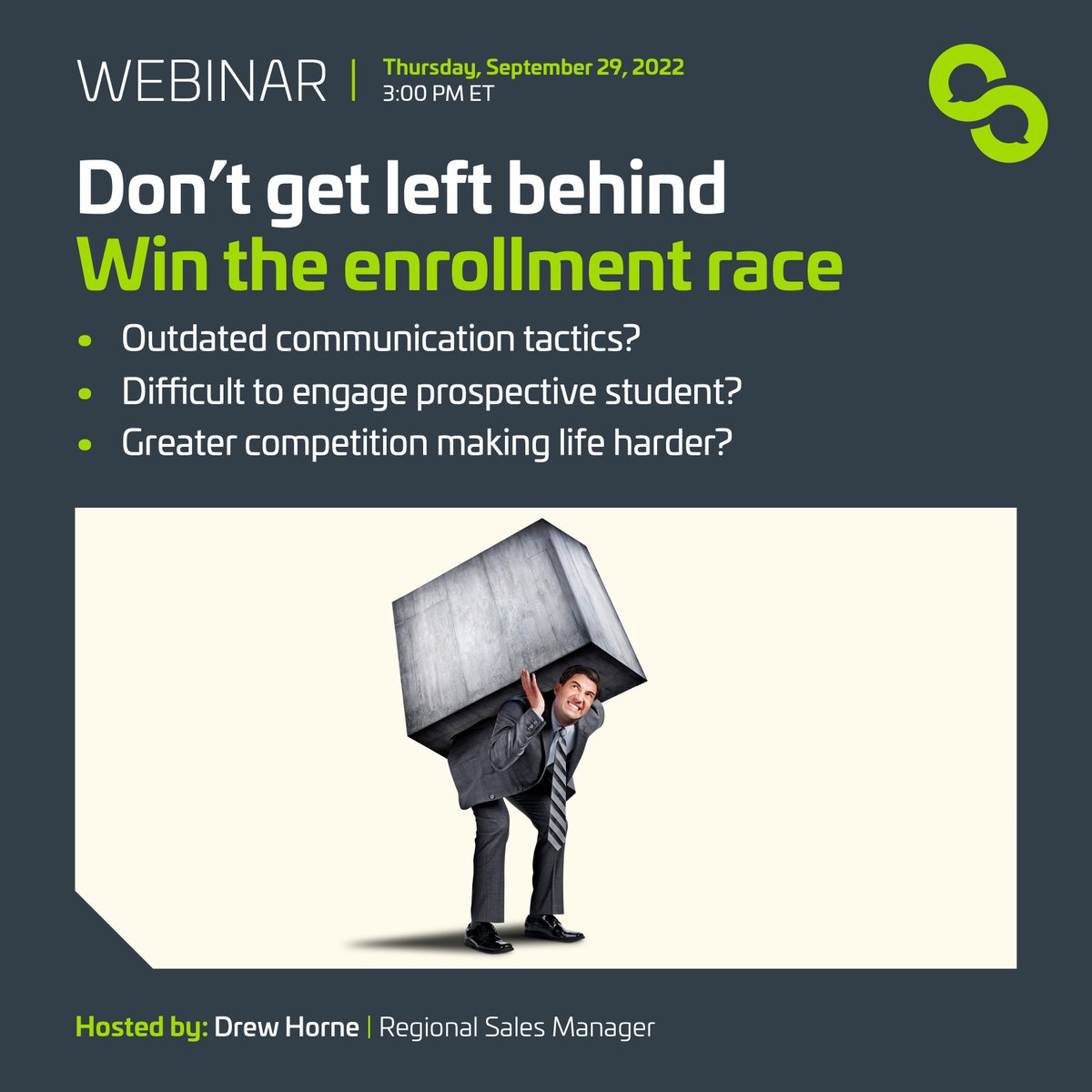 MyStudentBridge's tweet image. [WEBINAR] 🚨 Last Chance: The Two Key Things Holding Back Marketers

JOIN US Tomorrow, September 29th, at 3:00 PM EST.

🔗 Registration Link: bit.ly/3SK8Dh7

#collegesanduniversities #enrollmentmanagement #enrollmentmarketing #webinar #marketingandadvertising #marketing