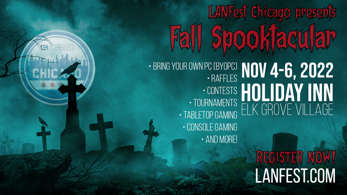 LANFESTgames's tweet photo. Join LANFest Chicago at the Holiday Inn in Elk Grove Village for a great weekend of games, charity, and more! Tickets on sale now for Fall Spooktacular 2022!
#LANFest #FallSpooktacular #LANFestChicago @ExtraLife @HolidayInn
Register here:... https://t.co/AmA5h9HruQ