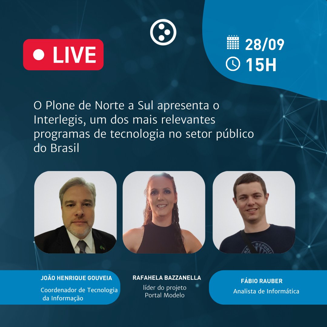 ploneorgbr's tweet photo. É daqui a pouco! @fabiorauber, @rafabazzanella e @jhgouveia apresentam o @InterlegisOn, um dos projetos mais relevantes do setor público do 🇧🇷.
📺: https://t.co/liGIklVpbX
📺: https://t.co/oKvG5FvH7G
#python #plone #plonegovbr #interlegis #egov
@plone https://t.co/xiwWoBcZln