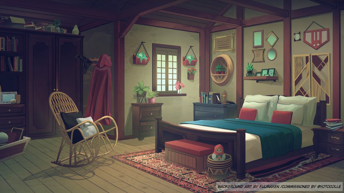 FuuraXen's tweet photo. A bedroom commissioned by @YotoColle https://t.co/xDJGiT6nR7