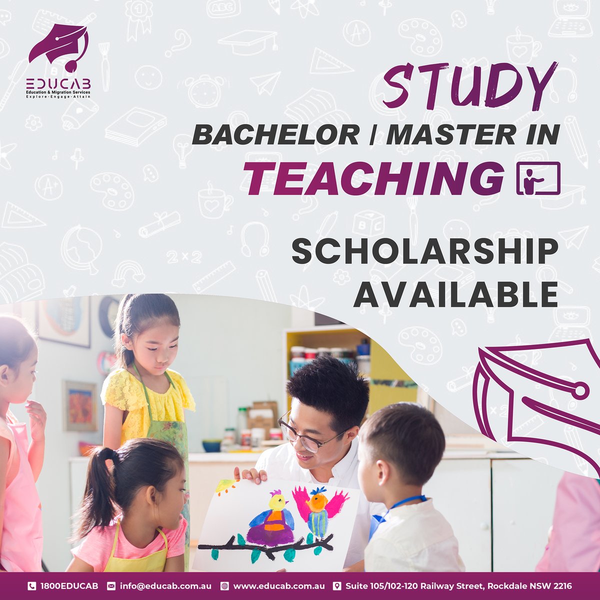 educabaustralia's tweet image. 𝐂𝐚𝐭𝐞𝐫 𝐘𝐨𝐮𝐫 𝐂𝐚𝐫𝐞𝐞𝐫, 𝐚𝐧𝐝 𝐒𝐞𝐜𝐮𝐫𝐞 𝐏𝐑 𝐈𝐧 𝐏𝐫𝐢𝐨𝐫𝐢𝐭𝐲 𝐁𝐚𝐬𝐢𝐬.  

Join #Bachelor 𝐨𝐫 #MasterofTeaching (primary/ secondary or special education) with Scholarships.

MARN 1801183

#educab #education #migration #skillassessment #studyinaustralia