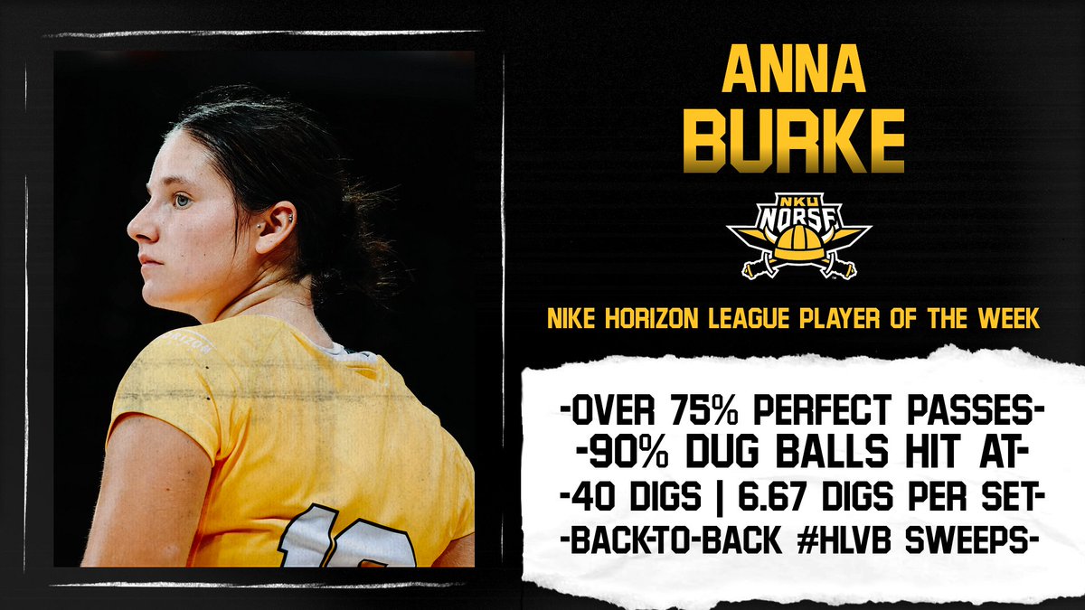 NKUNorseVB's tweet photo. Congratulations to @annamburke being named the @Nike @HorizonLeague Player of the Week!!🙌

📰 | https://t.co/SS0v0fPNw1
#NorseUp https://t.co/hCCU2bbWH4