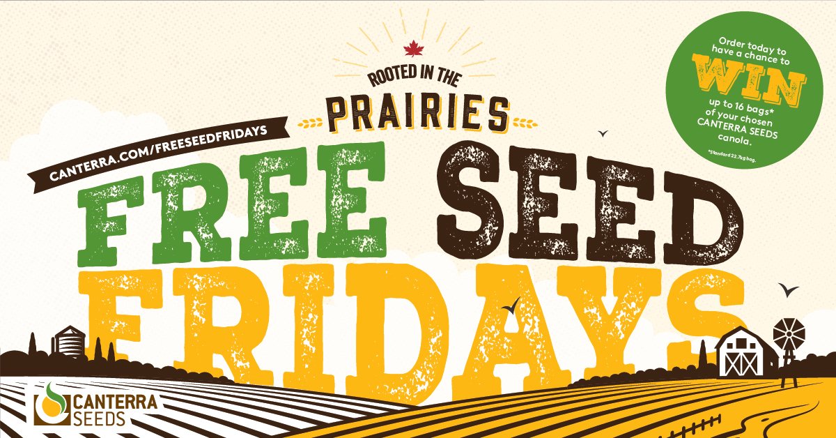 A reminder that Free Seed Friday draws <a href="/canterraseeds/">CANTERRA SEEDS</a> is back for the Fall of 2022!
Place your order and have the chance to win up to 16 bags for free and take advantage of early order discounts. Sept has some great odds 🎲 chat with your retail today! canterra.com/rewards-calcul…
