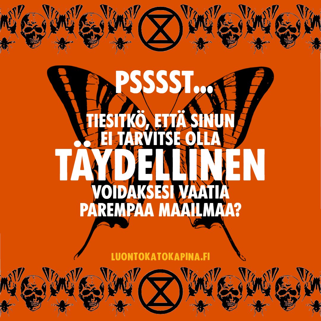 Tiesitkö, että sinun ei tarvitse olla täydellinen voidaksesi vaatia parempaa maailmaa? Oletko samaa mieltä Elokapinan kanssa, että jotain tarvitsisi tehdä, mutta nolottaa vaatia ympäristötekoja, kun et itsekään elä moitteettomasti ja täydellisen ekologisesti? 1/7