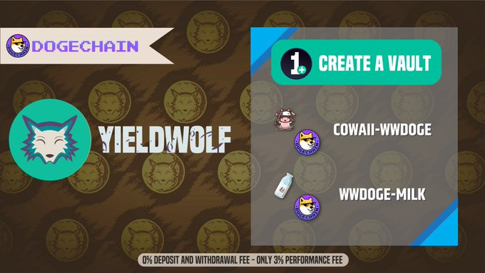 FLS_News_1's tweet photo. 🐶 @YieldWolfFi Vaults With @CowaiiTomb

✅ $COWAII - $WWDOGE
✅ $WWDOGE - $MILK
✅ With High APY%
✅ Network: #DogeChain

⬇️INFO
https://t.co/SgZizJ0BIO https://t.co/xcS1EwcLv3
