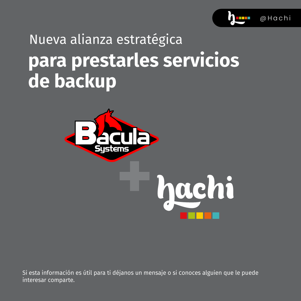 HachiSASco's tweet photo. Nueva alianza estratégica
Compartimos que a partir de hoy somos un socio estratégico para Bacula Systems en Colombia. Estamos seguros que con esta nueva alianza fortaleceremos nuestro portafolio.

#Backup #backupandrecovery #colombia #hachi #baculasystems https://t.co/60unnNoNPo