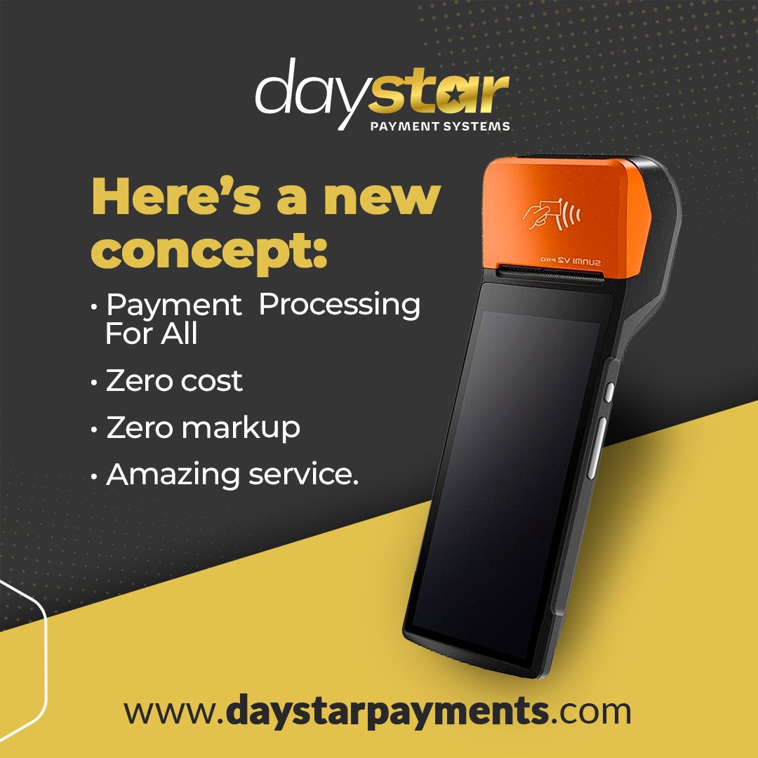 DaystarPayments's tweet image. Here’s a new concept:  Payment processing for all, zero cost, zero markup. Amazing service, and we will even build or repair your website, for free.  Visit DaystarPayments.com

#FreeProcessing #ZeroCostPaymentProcessing #POS #EComm