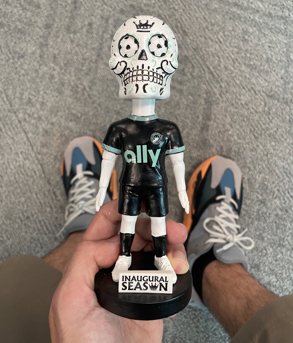 CharlotteFC_CFO's tweet image. Fan Appreciation celebrations continue. Hope to see everyone at tonight’s Block Party. Before that tho, how bout another giveaway?! RT to win a Charlotte FC Calavera Bobblehead. I’ll DM winner at 5p today.
