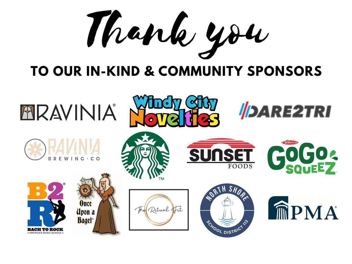 112foundation's tweet photo. A HUGE thank you to our in-kind donors whose contributions will enhance this weekend's #FUNdRun 5K and Family Walk event. @RaviniaFestival @Dare2tri  @RaviniaBrewing @WC_Novelties @Starbucks @sunsetfoods @B2RNorthbrookIL @GoGosqueeZ @NSSD112  #PMANetwork #OUAB #TheRitualFit https://t.co/BOwwvfpSlP