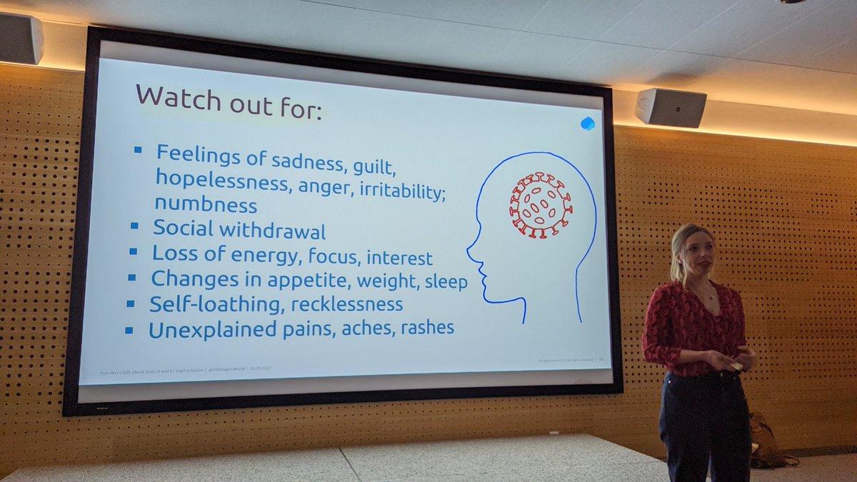 chrissbaumann's tweet photo. @MlleSophiePofie: Warning signs for mental health issues.
#testjam https://t.co/nJkUpSXHkz
