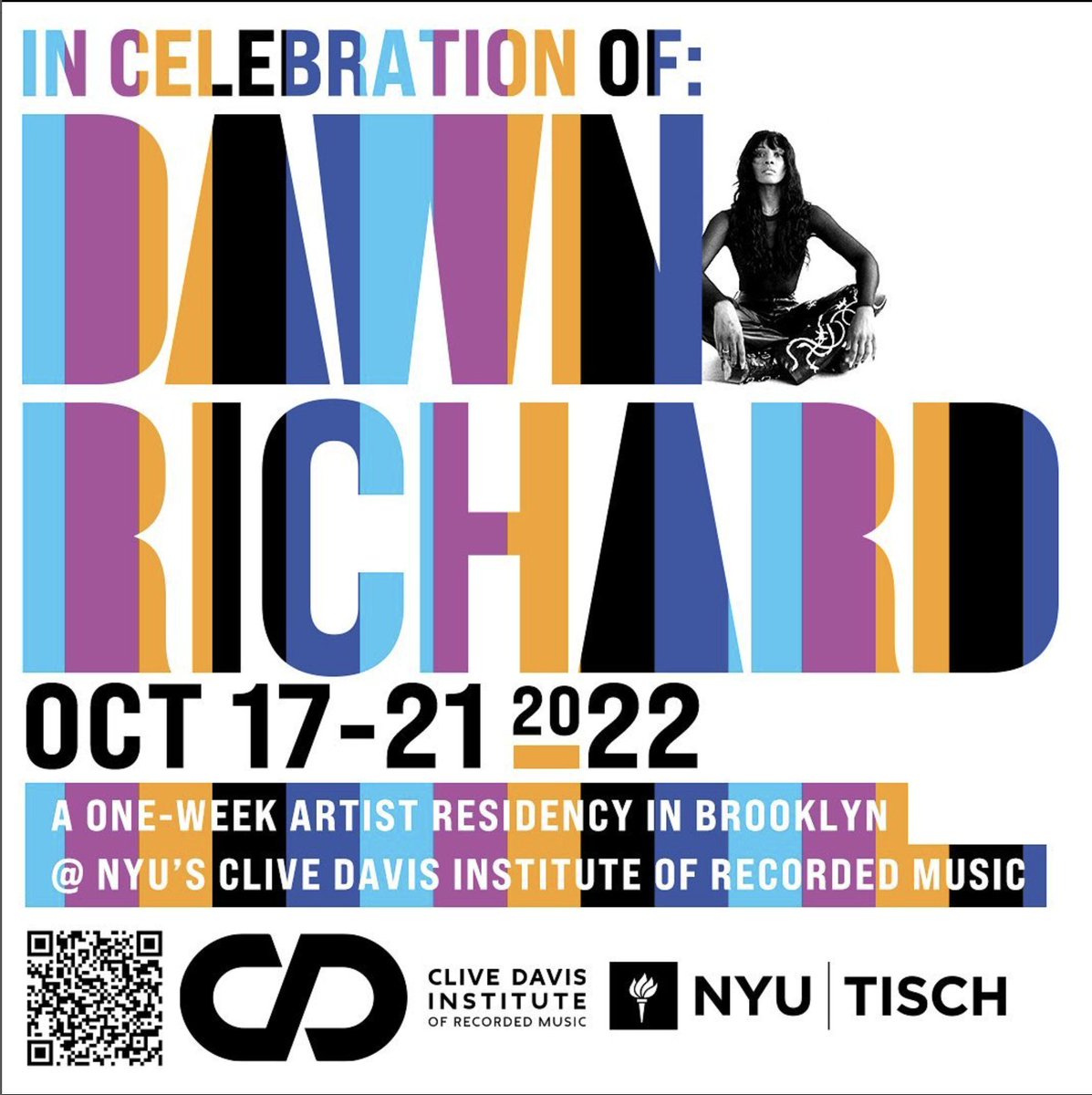 We are overjoyed to celebrate the one-and-only @dawnrichard in a first-ever one-week artist residency at @clivedavisinst @nyutisch @nyuniversity - and the world-premiere of #Pigments, Dawn’s new collaborative album with @spencerzahn due out Oct 21 on @mergerecords!