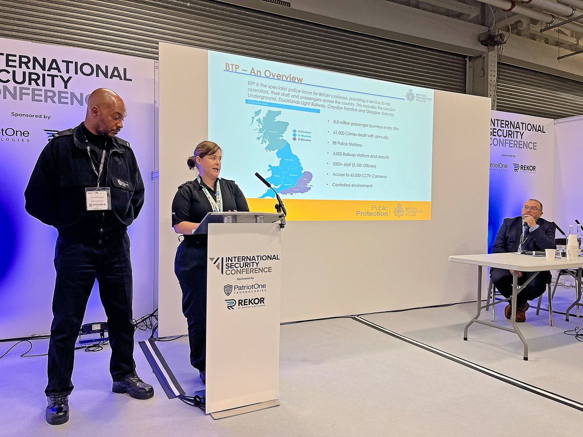 @BTPChief Insightful presentation at @ISE_Expo today by PS Rebecca Brown supported by Clint Woolcock, outlining the fantastic work of @BTP’s Harm Reduction Team - working to reduce suicide presentations on the railway. Pioneering & humbling. #policingexcellence #BTP #mentalhealth