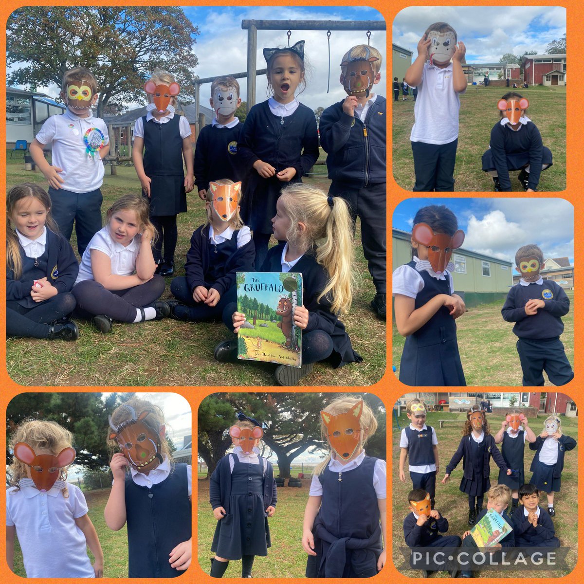 SullyPS's tweet photo. LA Reception has lots of fun taking on the roll of the animals from The Gruffalo and retelling the story in their own way #LAReception https://t.co/hpvMyXGBzU