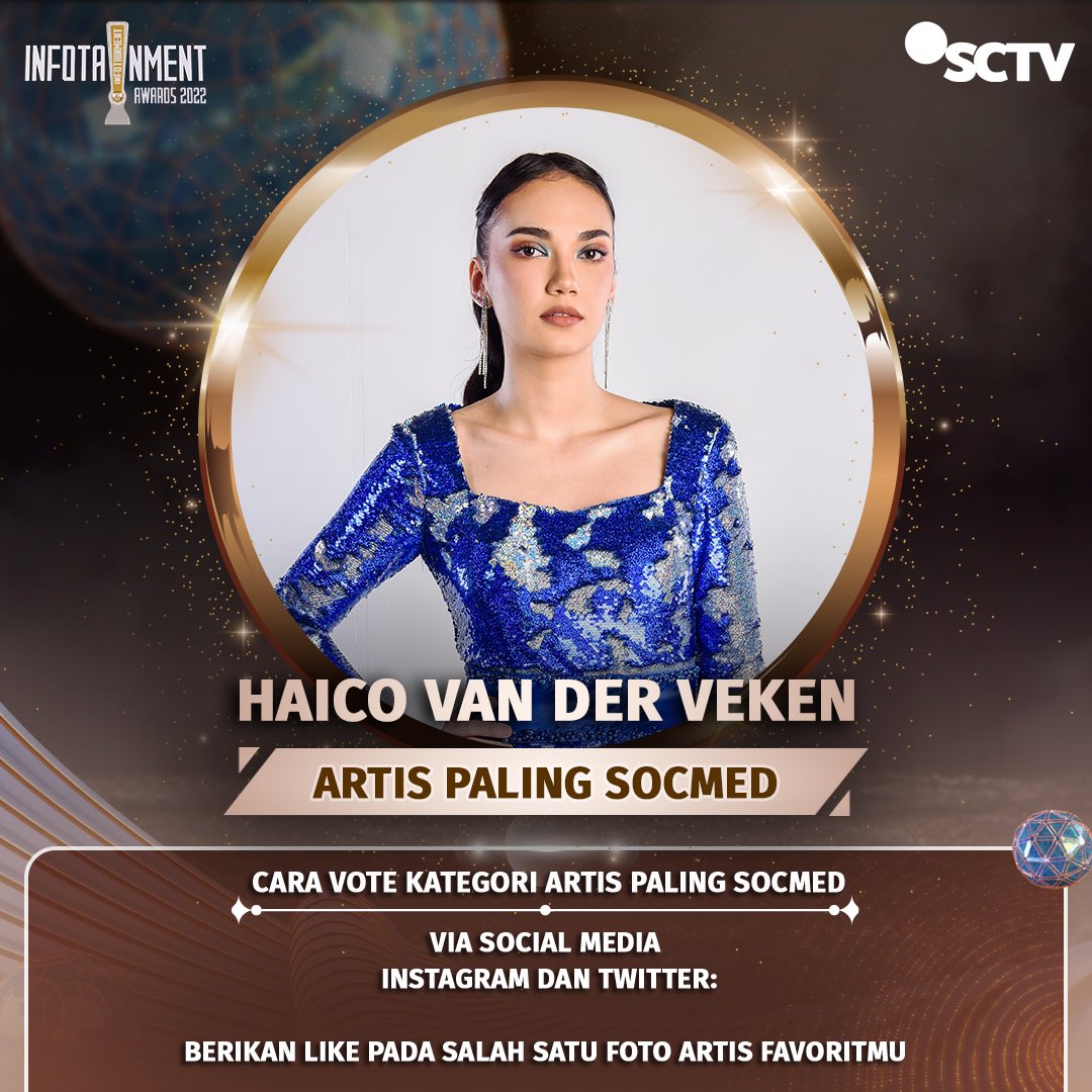 Yuk, dukung Haico Van Der Veken untuk membawa pulang piala "Artis Paling Socmed" dengan cara follow SCTV dan like foto ini, ya! 

#InfotainmentAwards2022  #SCTVSpesial