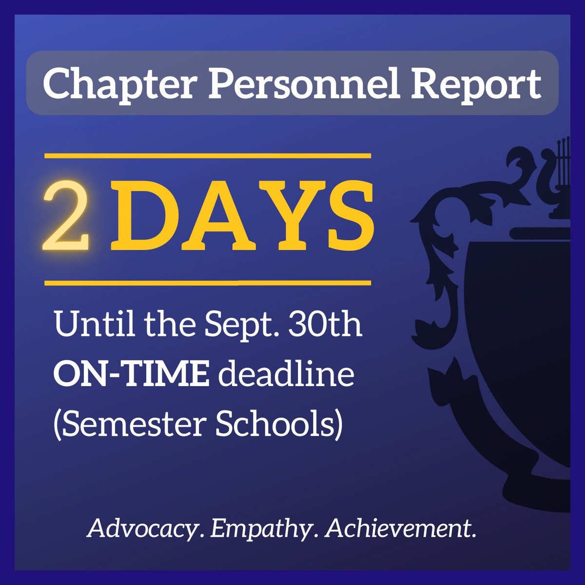 KKPsiWD's tweet photo. Final two days! As of yesterday, ALL semester Chapters are either pending collection of fees, or have fully completed the submission. 

Quarter schools, you still have two days to turn in your CPR and receive the Early Bird! https://t.co/aV4BR6A1Yy