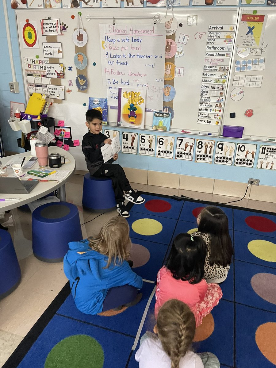 NalborczykK's tweet photo. How special it is to have former students come and read to our K students! ❤️ #wd7 https://t.co/K4ULyhhUIz