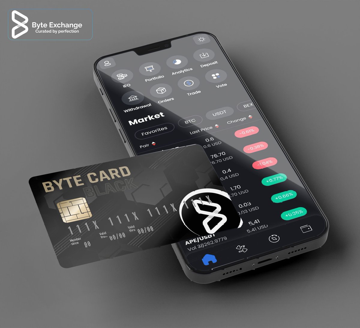 🔥 Byte Card coming soon !

🌟 Create virtual or physical Byte Cards and use your crypto  in 196 countries with hundreds of thousands shops with <a href="/Visa/">Visa</a> &amp; <a href="/Mastercard/">Mastercard</a> support. 

❤️  Join Us!

Bytedex.io