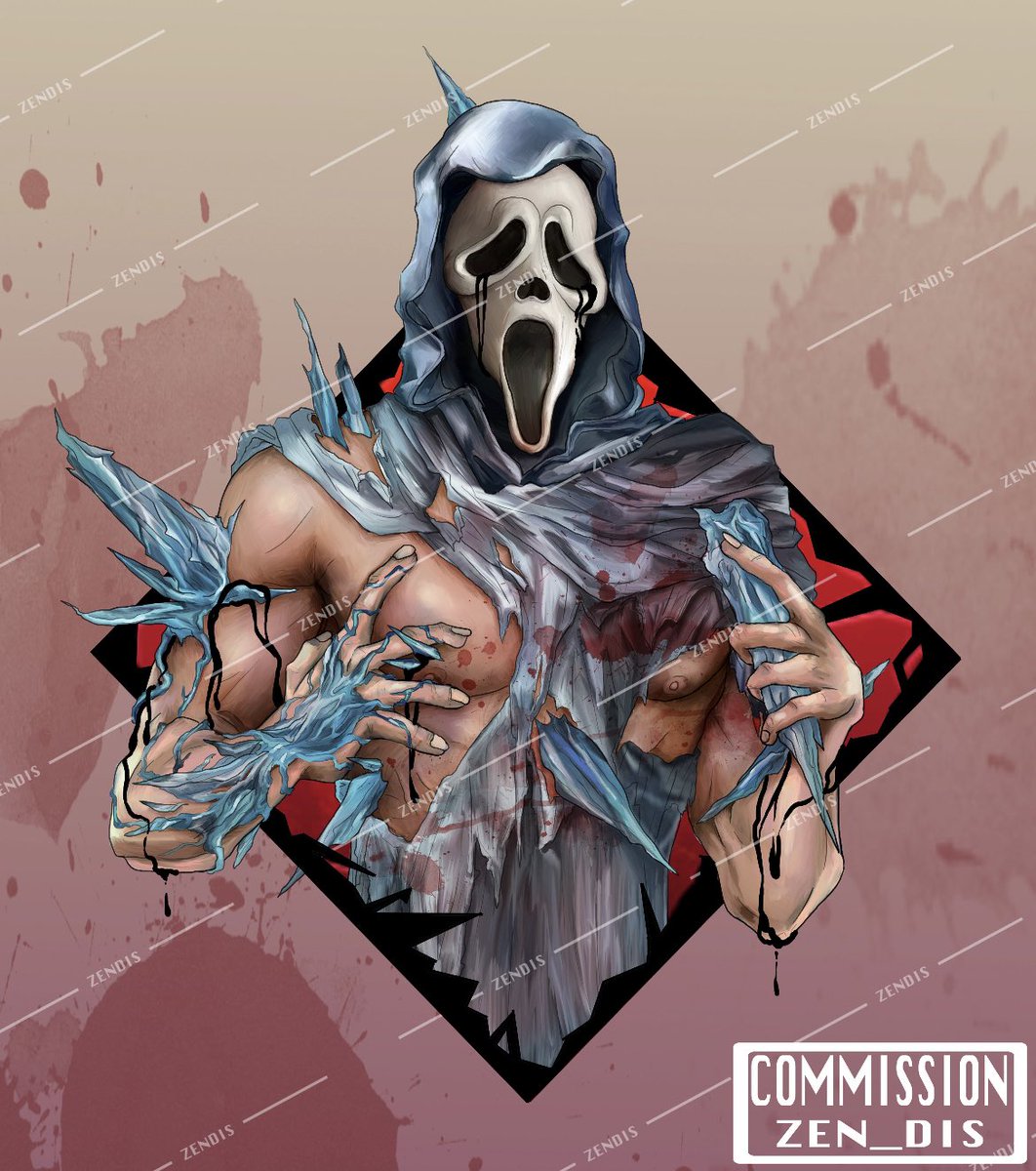 Just finished up this lovely Ghost Face drawing for <a href="/leannerz182/">Leannerz</a> ! I'm so excited to see him on stream! 
.
.
#dbd #DeadbyDaylight #Ghostface