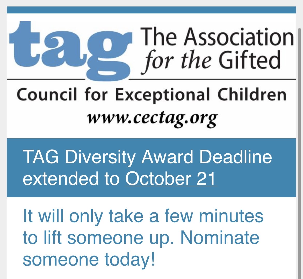Nominate someone for the TAG #diversity award today! Just fill out this form: docs.google.com/forms/d/e/1FAI…