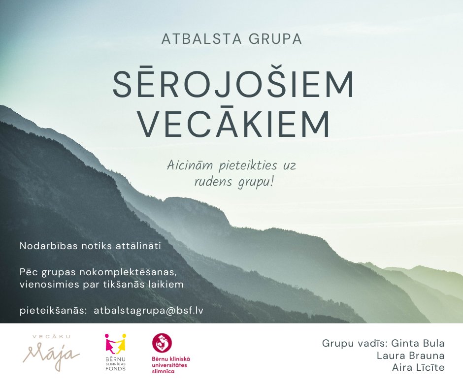 debes_manna's tweet photo. Vecāki, kuri ir piedzīvojuši bērniņa aiziešanu mūžībā, ir aicināti piedalīties atbalsta grupā sērojošiem vecākiem.
Kopumā ir plānotas 5 tikšanās reizes. 
Plašāka informācija zvanot Gintai pa tālruni 29 223 358 vai sūtot e-pastu - atbalstagrupa@bsf.lv https://t.co/HI4nKlVAYT