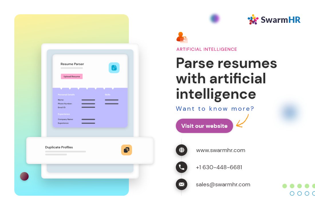 SwarmHr's tweet photo. Optimize your resume screening process so that you can sort through applications in a fast, efficient manner. 

To Learn More schedule a Demo: https://t.co/aRTLP4kNpk

#ai #artificialintelligence #resume #hiring #recruitment #ATS #applicanttrackingsystem #talentacquisition https://t.co/l5IPPqcKiK
