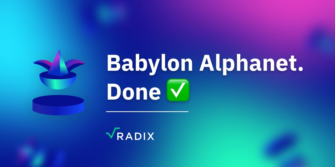 Another step on the march to Babylon with the release of Alphanet, bringing a fully functional #DeFi ecosystem on #Radix one step closer. 

radixdlt.com/post/babylon-a…

$XRD