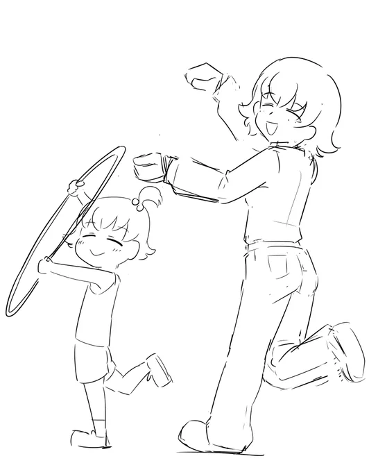 #今月描いた絵を晒そう 

あまりにもラフだけど、女の子も描いてましたよ 