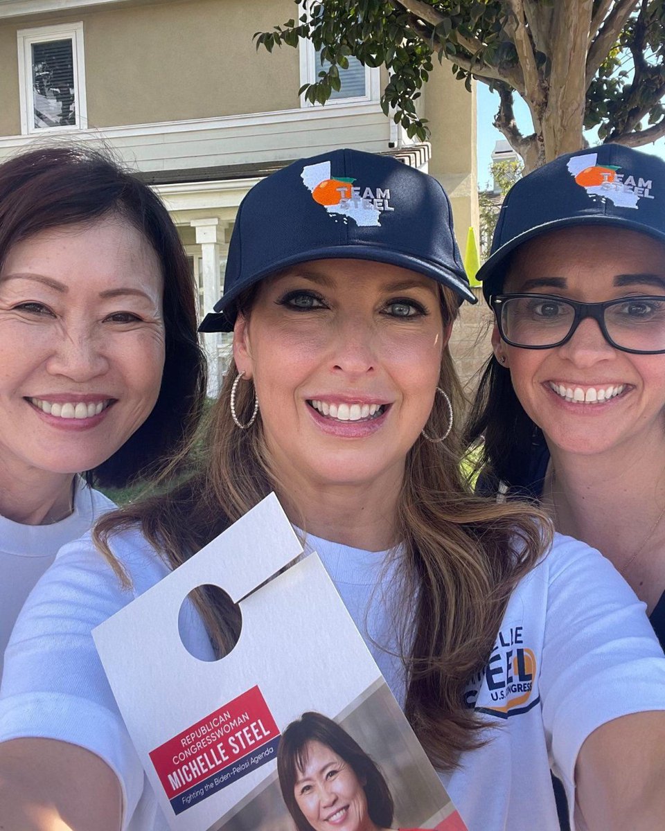 Republicans's tweet photo. Chairwoman Ronna McDaniel is in the field knocking doors! What are you doing to help Republicans win in November? @GOPChairwoman @MichelleSteelCA @millanpatterson https://t.co/mrCj0PnmIS