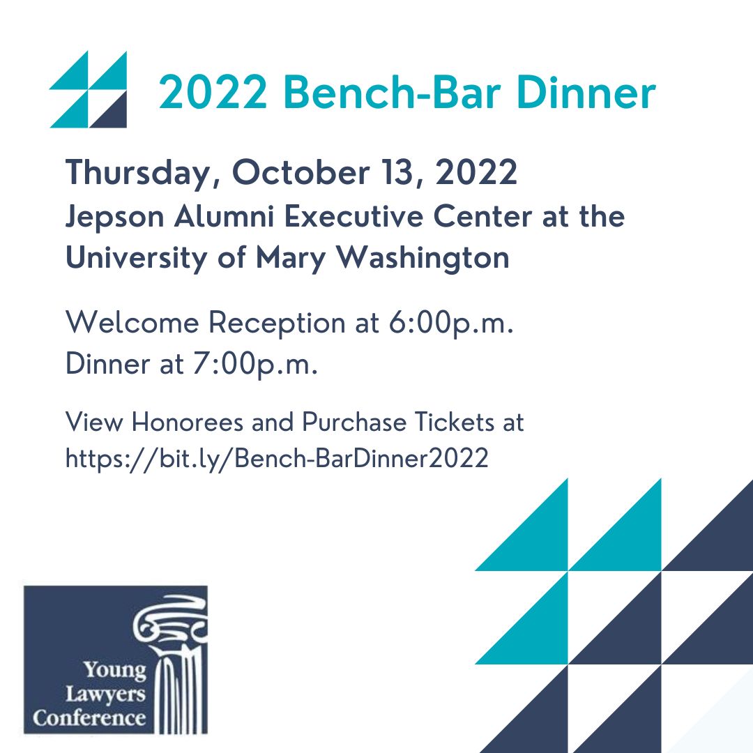 Buy your tickets today to join the YLC in honoring female and minority judges across the Commonwealth! bit.ly/Bench-BarDinne…