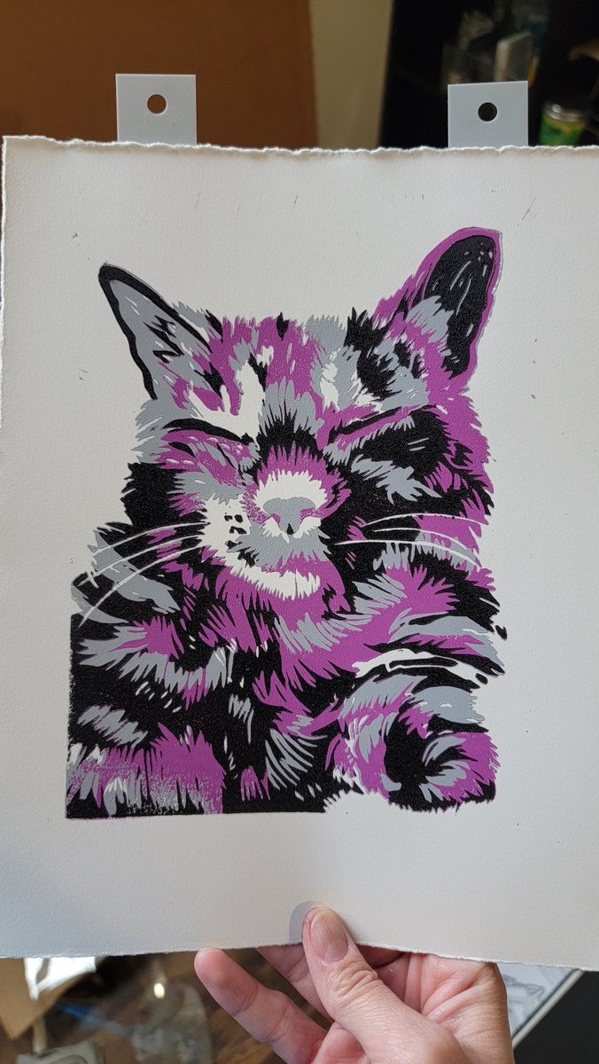 SeeSidStamp's tweet photo. It's a pride cat parade! 
#printmaking #pride https://t.co/0ElwoNTO5X