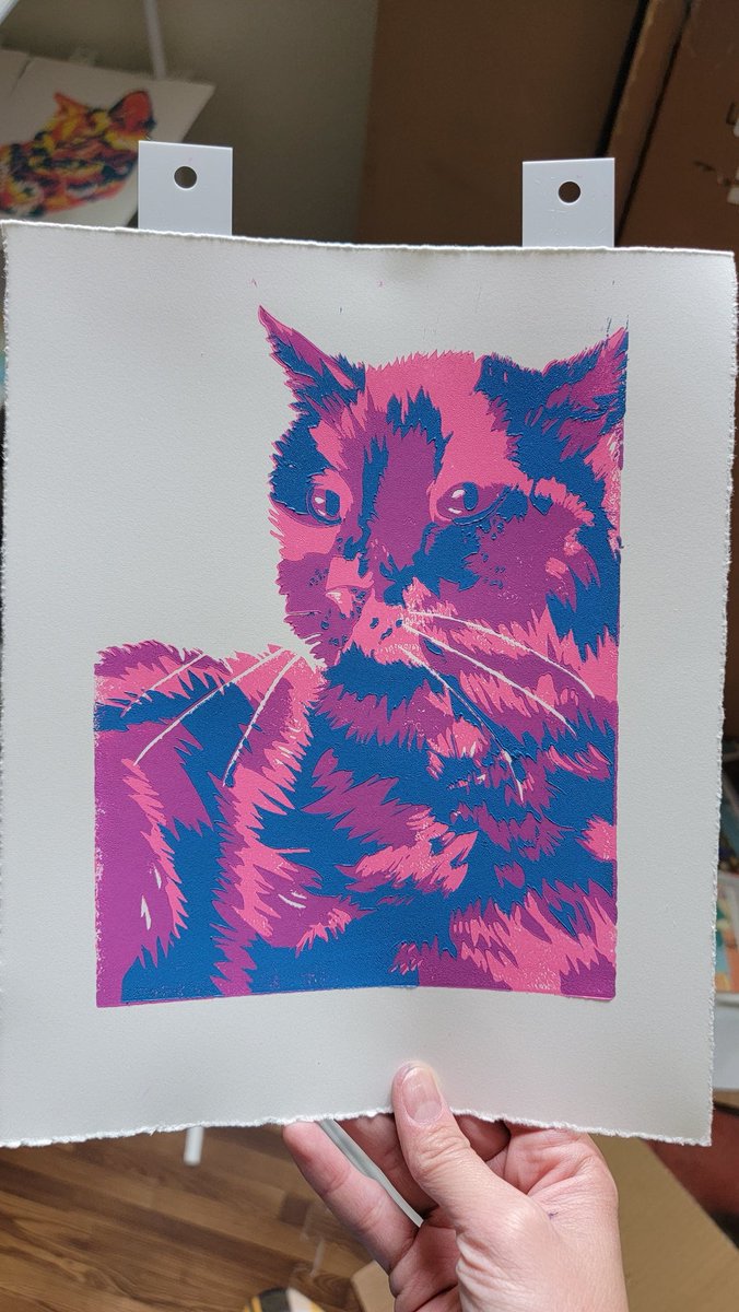 SeeSidStamp's tweet photo. It's a pride cat parade! 
#printmaking #pride https://t.co/0ElwoNTO5X